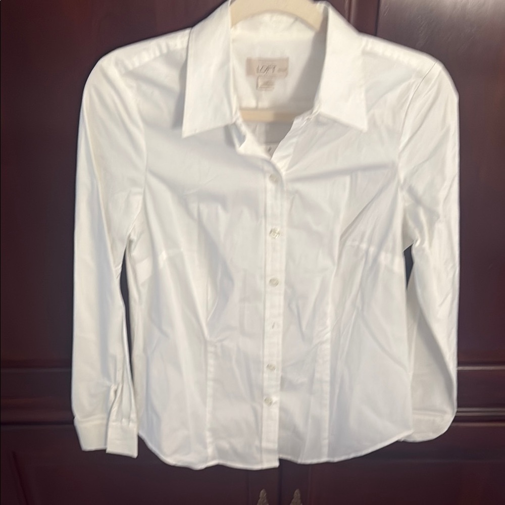 LOFT Petite Ivory Blouse